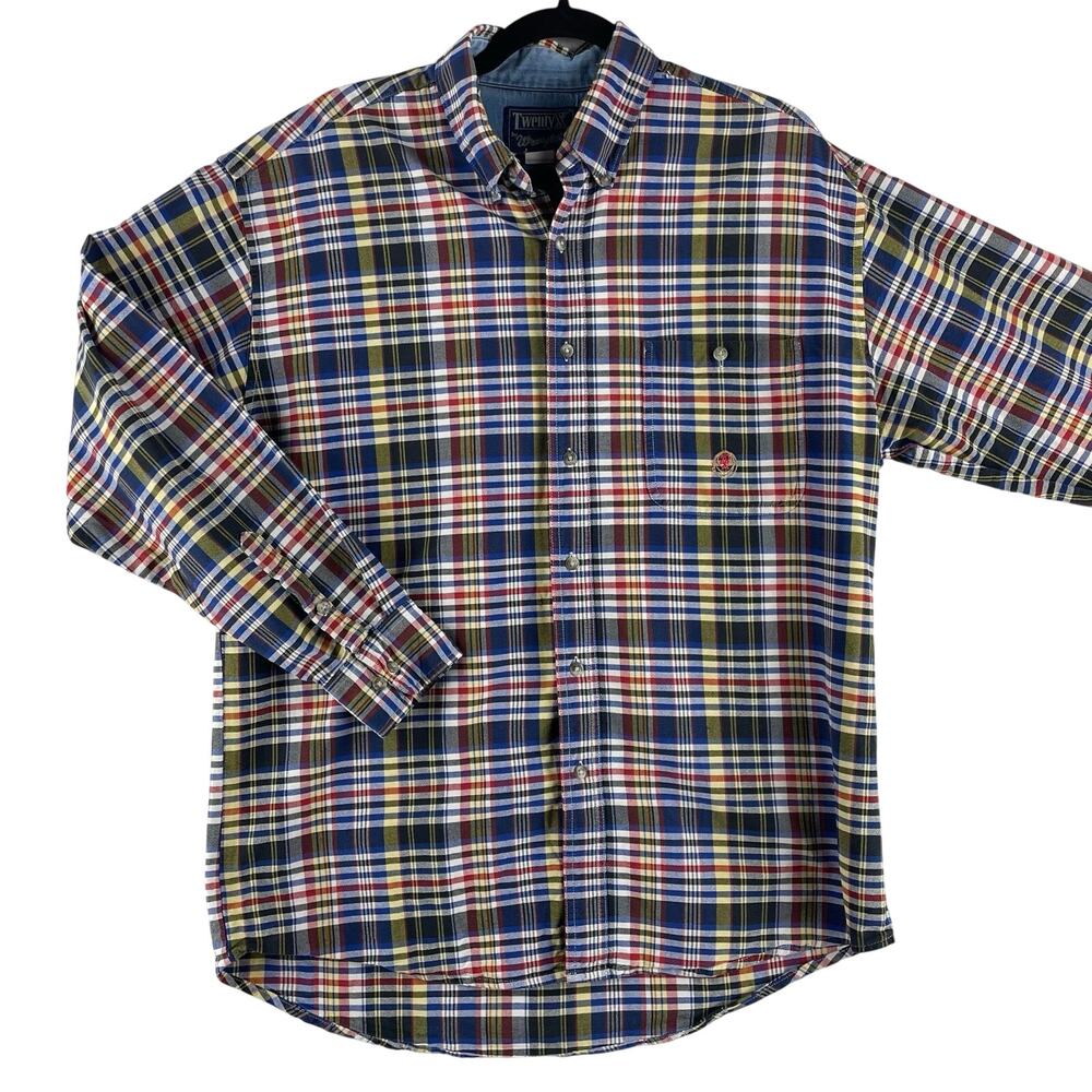 Wrangler 20X Mens Plaid Western Button Down Shirt XL Long Sleeve Cotton